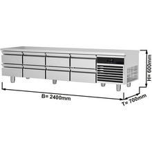 Cargue la imagen en la galería, Table froide soubassement (GN) avec 8 tiroirs 1/2
