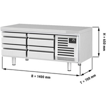Charger l&#39;image dans la galerie, Table froide soubassement réfrigéré (GN) + 4 tiroirs 1/3 - PREMIUM
