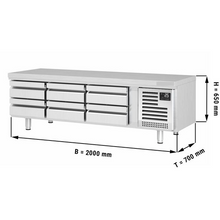 Cargue la imagen en la galería, Table froide soubassement réfrigéré (GN) + 6 tiroirs 1/3 - PREMIUM
