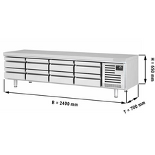 Cargue la imagen en la galería, Table froide soubassement réfrigéré (GN) + 8 tiroirs 1/3 - PREMIUM
