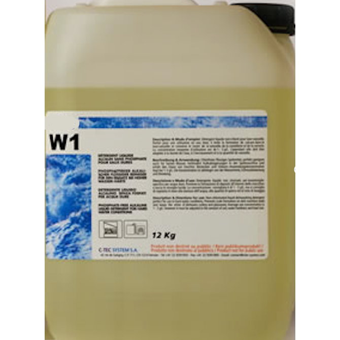 W1 - Accessoires/Produit de lavage eco pour lave-vaisselles et à capot et lave-verres - Bidon 12Kg