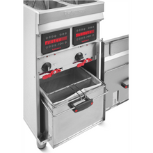 Cargue la imagen en la galería, VALENTINE - Computer EVO 2525- Friteuse double sur pied 2x 10 Litres - TURBO - 22 Kw - Swiss made - EcoGastro
