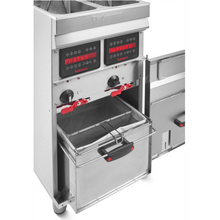 Load image into Gallery viewer, VALENTINE - Computer EVO 2525- Friteuse double sur pied 2x 10 Litres - 14,4 Kw - Swiss made - EcoGastro
