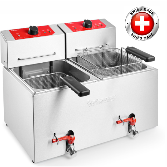 VALENTINE - TF77 - Friteuse de table double 7+7 litres - 2 x 3,6 Kw - Swiss made