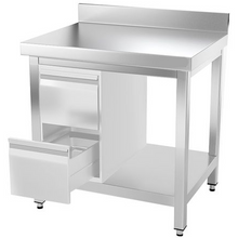 Charger l&#39;image dans la galerie, Tiroirs pour table en inox 0,4 m PREMIUM - 2 tiroirs pour tables de travail 700 profonde
