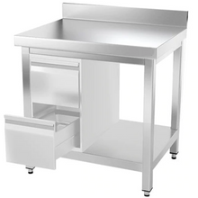 Cargue la imagen en la galería, Table de travail inox PREMIUM 2,0 m - Avec étagère basse
