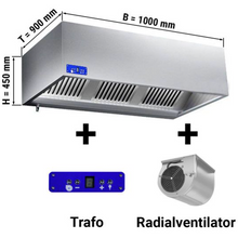 Carica l&#39;immagine nel visualizzatore di Gallery, CAPPA - Hotte murale cubique dynamique 1,0 m - avec moteur, variateur, filtres et lampe
