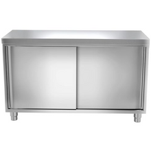 Cargue la imagen en la galería, Armoire de travail inox PREMIUM 1,2 m - avec portes coulissantes
