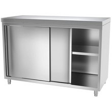 Load image into Gallery viewer, Armoire de travail inox PREMIUM 1,2 m - avec portes coulissantes
