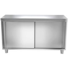 Cargue la imagen en la galería, Armoire de travail inox PREMIUM 1,4 m - avec portes coulissantes
