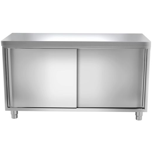 Armoire de travail inox PREMIUM 1,4 m - avec portes coulissantes