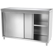 Load image into Gallery viewer, Armoire de travail inox PREMIUM 1,4 m - avec portes coulissantes
