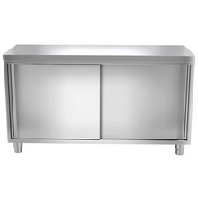 Load image into Gallery viewer, Armoire de travail inox PREMIUM 1,6 m - avec portes coulissantes
