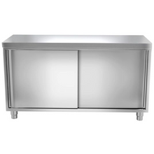 Cargue la imagen en la galería, Armoire de travail inox PREMIUM 1,6 m - avec portes coulissantes
