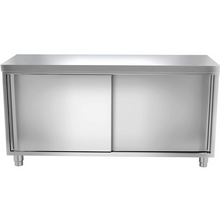 Cargue la imagen en la galería, Armoire de travail inox PREMIUM 2,0 m - avec portes coulissantes
