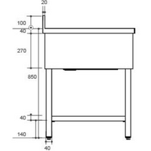 Cargue la imagen en la galería, KRUPPS - Table de plonge pour lave-vaisselle ou lave-verres sous-comptoir - Bac à droite - 1,2 m
