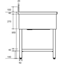 Load image into Gallery viewer, Table de plonge lave-vaisselle rinçage - Bac à droite - 1,2 m
