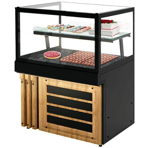 DADA - Vitrine à gâteaux de pâtisserie neutre - 1,3 x 0,8 m