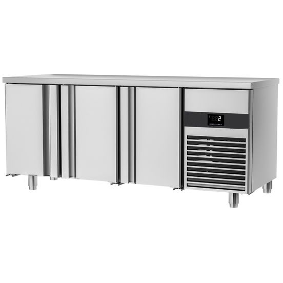 Table réfrigérée positive PREMIUM - 1,86 x 0,7 m - avec 3 portes - GN 1/1