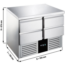 Charger l&#39;image dans la galerie, Mini table réfrigérée positive PREMIUM - 0,9 x 0,7 m - avec 2 portes
