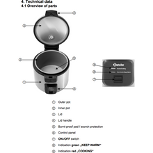 Görseli Galeri görüntüleyiciye yükleyin, Chauffe-snack / Cuiseur à riz 8 Litres / rice cooker / 25-40 Portions
