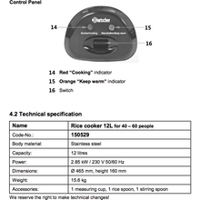 Cargue la imagen en la galería, Chauffe-snack / Cuiseur à riz - 12 litres | Cuiseur asiatique | Cuiseur à vapeur - 40-60 Portions
