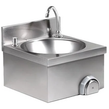 Lade das Bild in den Galerie-Viewer, Lavabo - Lave-mains 40x40cm - avec mitigeur (raccordement eau froide et chaude) et distributeur de savon
