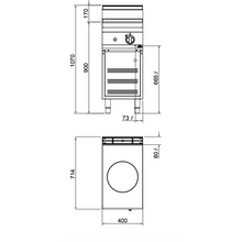 Cargue la imagen en la galería, BERTO&#39;S - Cuisinière vitrocéramique INDUCTION WOK- 1 zone - 3,5 Kw - Placard ouvert
