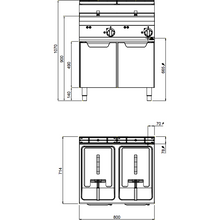 Lade das Bild in den Galerie-Viewer, BERTO&#39;S - Friteuse 10+10 Litres - 12 Kw - Placard fermé
