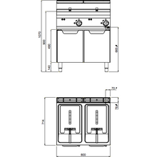 Lade das Bild in den Galerie-Viewer, BERTO&#39;S - Friteuse 18+18 Litres - 27 Kw - Placard fermé
