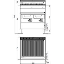 Cargue la imagen en la galería, BERTO&#39;S - Grille pierre de lave à gaz et eau - 18 Kw - Placard ouvert
