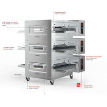 Lade das Bild in den Galerie-Viewer, PIZZAGROUP - TNV-50E - Four à pizza convoyeur électrique ventilé - 60 pizzas/h 400 Volt
