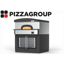 Lade das Bild in den Galerie-Viewer, PIZZAGROUP - NAPOLI KVARA 550-9C - Four à pizza napolitain électrique digital 9 pizzas avec hotte - sur étuve de 24 bacs à pâtons +5°C/+50°C  - 400Volt
