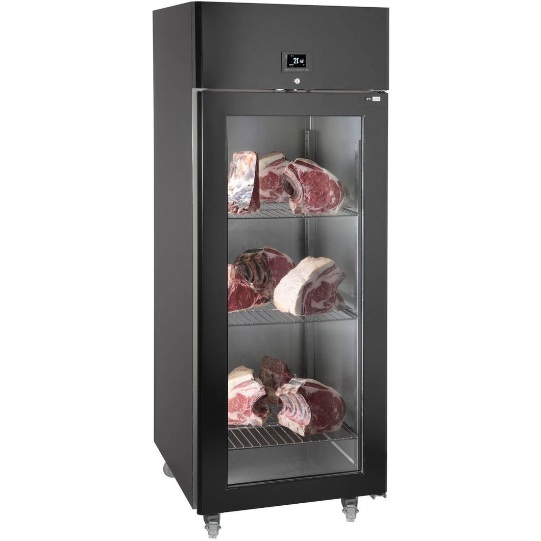 ILSA - Armoire de maturation à viande - avec 1 porte vitrée - noir