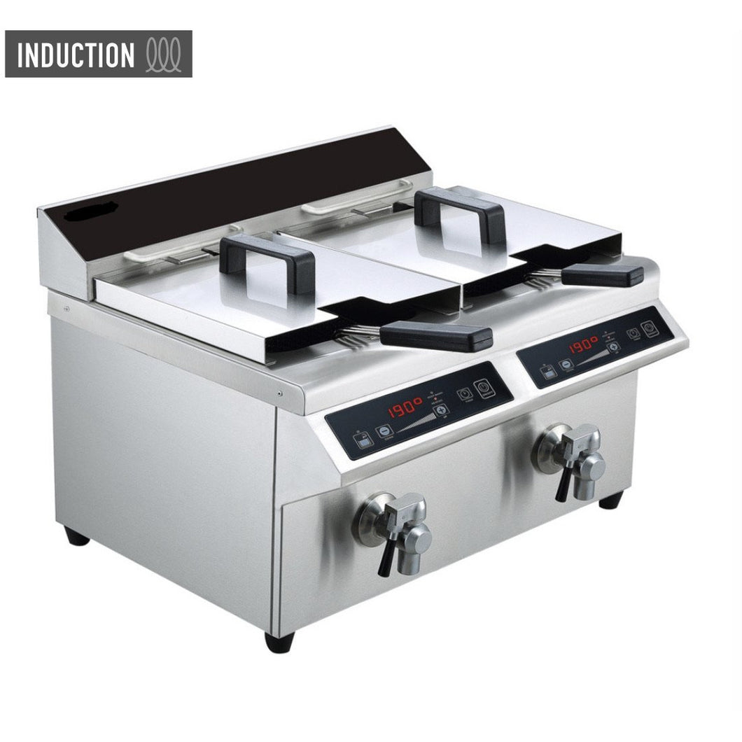 Friteuse de table double à induction - 8+8 Litres