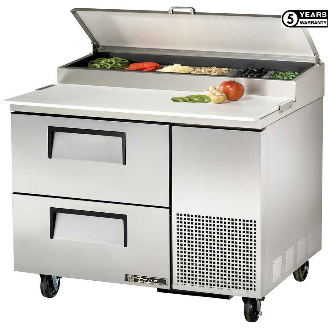 TRUE REFRIGERATION - Table à pizza 6 x GN 1/3 - 2 tiroirs - American style