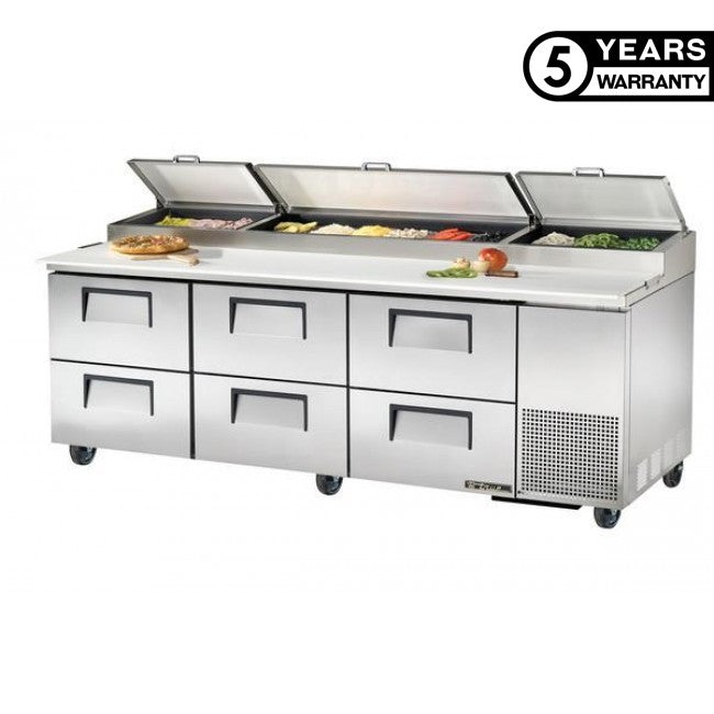 TRUE REFRIGERATION - Table à pizza 12 x GN 1/3 - 6 tiroirs - American style