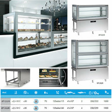 Lade das Bild in den Galerie-Viewer, SAGI - Vitrine de pâtisserie panoramique double de réfrigération verticale +2°C/+10°C - Argenté
